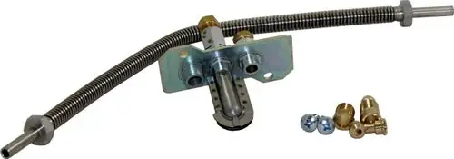 Zündbrenner für Wolf NG-2P, bestehend aus einem Metallgehäuse mit einer flexiblen Leitung und verschiedenen Anschlüssen zur Installation.